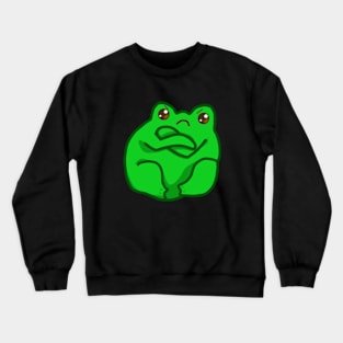 Kawaii Angry Fog, Funny Frog Lover Crewneck Sweatshirt